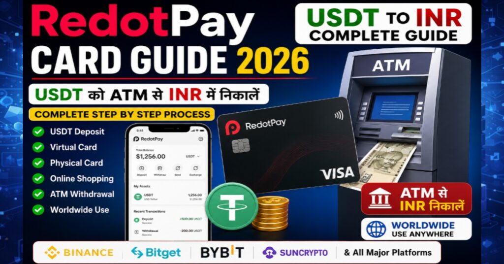 RedotPay Card Guide 2026: USDT to INR ATM Withdrawal Using Physical Card