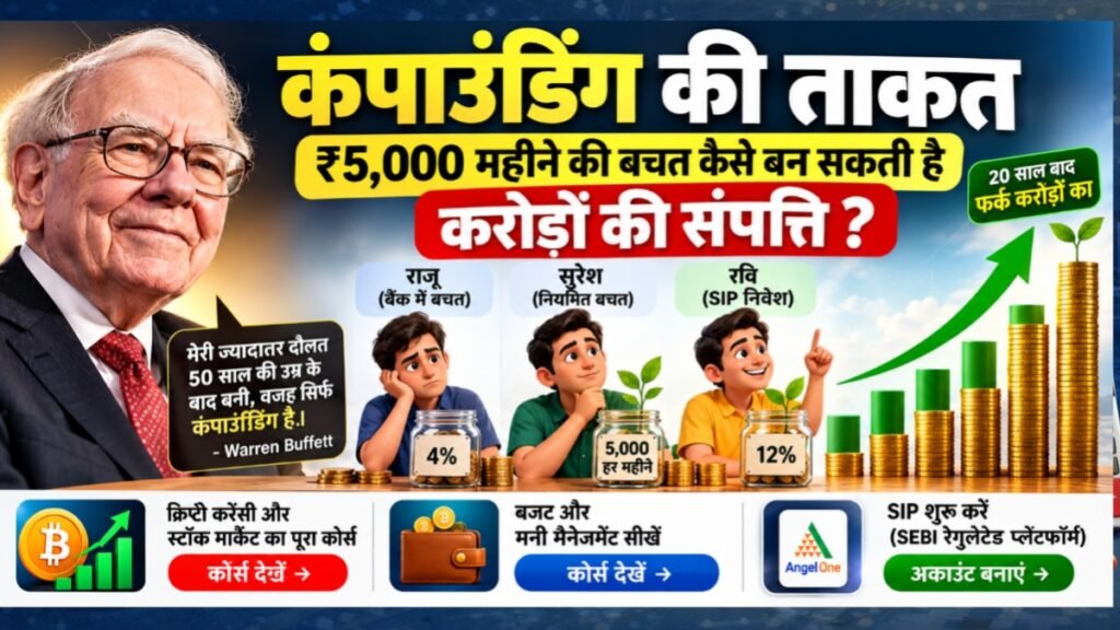 कंपाउंडिंग की ताकत और ₹5,000 मासिक SIP से लंबी अवधि में निवेश की संभावित वृद्धि